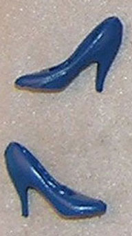 Dollhouse Miniature High Heel Pumps, Blue